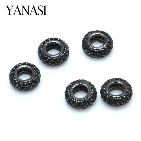 NEW Black Spacer Beads Accessories for Jewelry Making Micro Pave Black Zircon Diy Handmade Man Woman Beads Bracelet Gift ► Photo 1/6