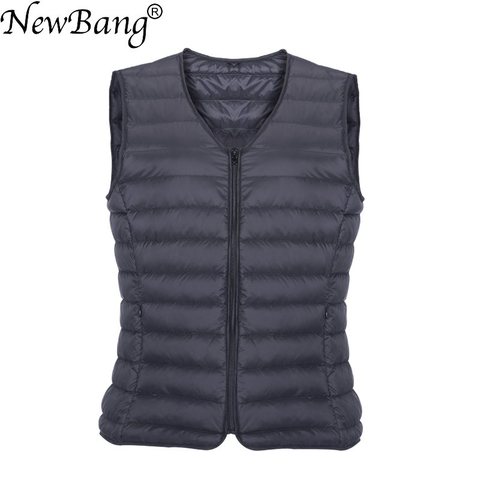 NewBang Brand Men Down Vest Ultra Light Down Vest Portable V-neck Sleeveless Coat Man Winter Without Collar Warm Liner ► Photo 1/6