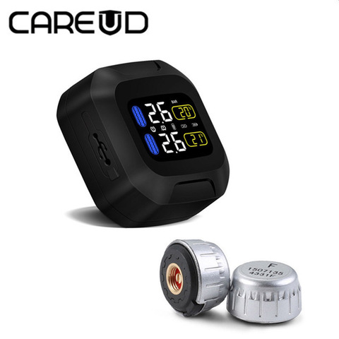 Original CAREUD Wireless Motorcycle TPMS Tire Pressure Monitoring System Motor Tyre Aotu Alarm 2 External Sensor Moto Tools ► Photo 1/1