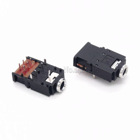 2Pcs PJ-307 3.5mm Stereo Audio Jack Socket 3.5 Dual Track Headphone Connector 11Pins with switch PJ307 ► Photo 1/2