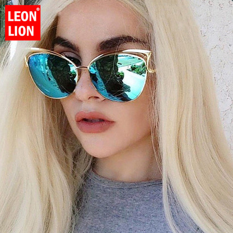 LeonLion High Quality Women Fashion 2022 Sunglasses Women Vintage Metal Luxury Cateye Glasses Retro Oculos De Sol Feminino ► Photo 1/6