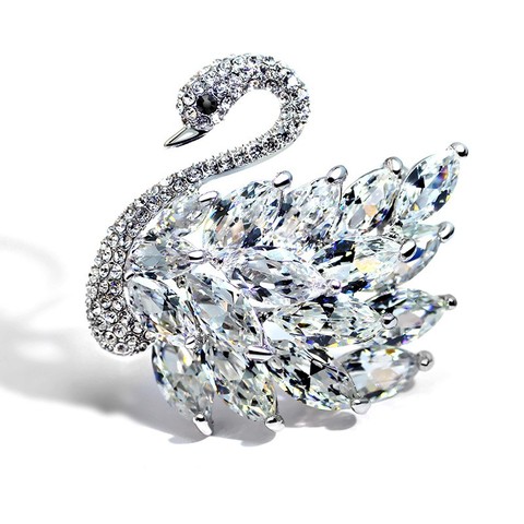 Austrian Crystal jewelry 2022 latest style Clothing accessories fashion crystal swan OL Brooch pin for women ► Photo 1/6