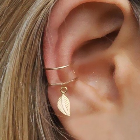 Fashion No Pierced Ear Clip Cuff Wrap Earrings Leaf Feather Pendant Non-piercing Clip Earrings for Women Party Statement Jewelry ► Photo 1/6