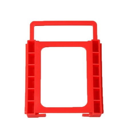 New Arrival 2.5 to 3.5 inch SSD to HDD Screw-less Mounting Adapter Bracket Hard Drive Holder Mounting Adapter Bracket RED ► Photo 1/4