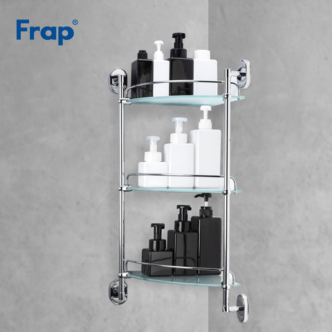 Frap Bathroom Shelf 3 Layers, Glass Bathroom Shelves
