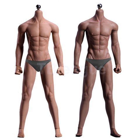 1/6 Scale 12'' Ultra Flexible Muscular Male Seamless Body Stainlee Steel Skeleton Rubber Human-like Skin Bodies for 1/6 Head Toy ► Photo 1/6