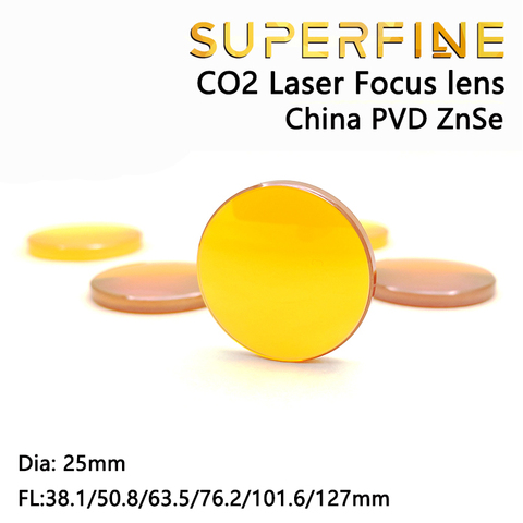 Superfine China Znse CO2 focus lens Dia. 25 mm FL38.1 50.8 63.5 76.2 101.6 127mm for laser cutting machine ► Photo 1/5