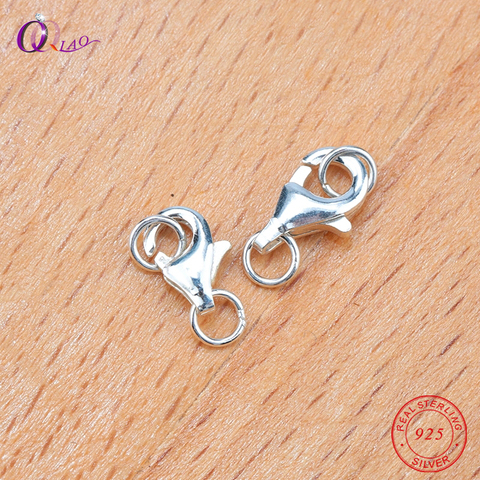 8mm 9mm 925 sterling silver Double Ring Lobster Clasps Jewelry Findings DIY Necklace Bracelet Making Jewelry Accessories 2pcs ► Photo 1/6