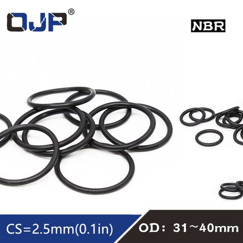 20PCS/lot Rubber Ring NBR Sealing O Ring OD31/32/33/34/35/36/37/38/40*2.5mm Nitrile O-Ring Seal Gaskets Oil Ring Fuel Washer ► Photo 1/6