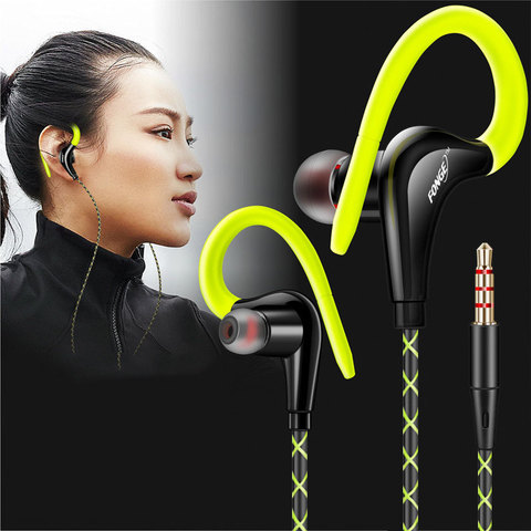 Earphones 3.5mm Sport Earphone Super Stereo Headsets Sweatproof Running Headset With Mic Ear Hook Headphone for Meizu Headphone ► Photo 1/6