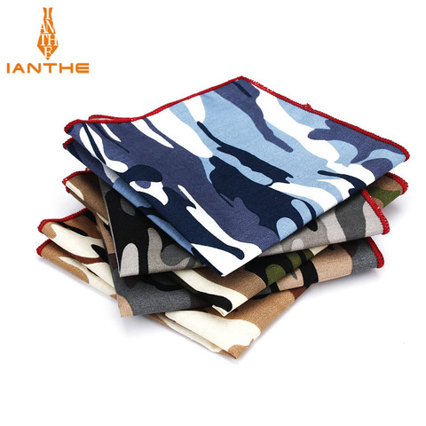2022 Luxury Brand New Style Hankerchief Scarves Vintage Cotton Hankies Men's Pocket Square Camouflage Classic Print Hanky Towel ► Photo 1/6