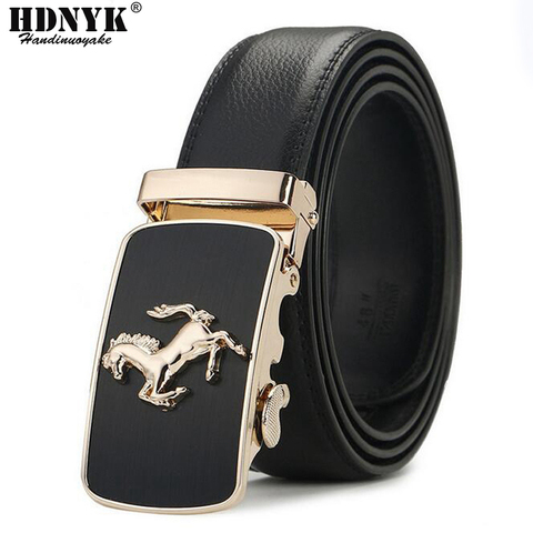 Hot Sell Brand Horse Designer Automatic Buckle Belt Men Genuine Leather Belt Man Luxury Men Belts Alloy Buckle Best As Gift ► Photo 1/5