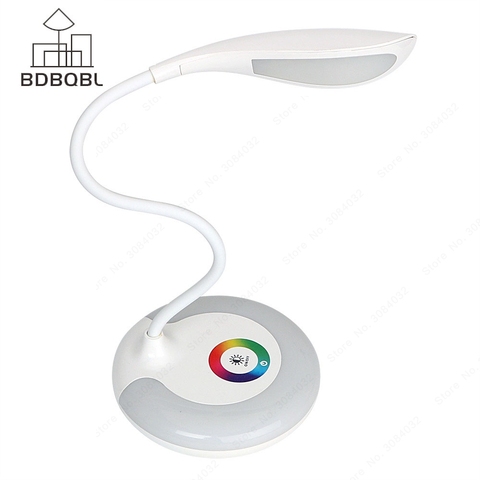 BDBQBL 3 Level Touch RGB Base Eye-protection Lamp Night Dimmable LED Desk Lamp USB Charging Book Reading Light Rechargeable ► Photo 1/6