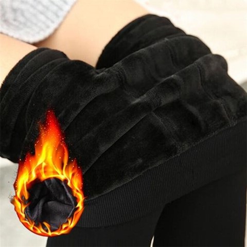 YGYEEG 2022 New Plus Cashmere Fashion Leggings Women Girls Warm Winter Bright Velvet Knitted Thick Legging Super Elastic Pants ► Photo 1/6
