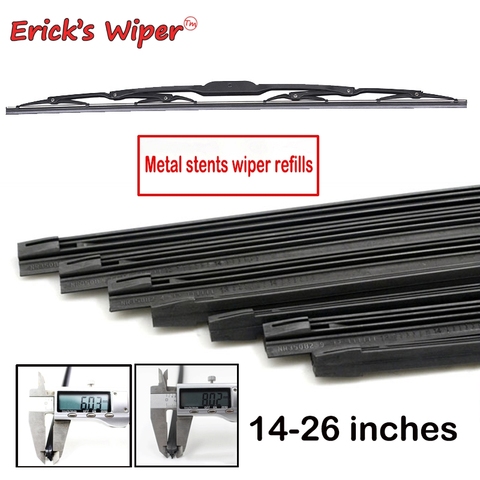 2PCS Auto Vehicle Insert Soft Rubber Strip Refill For Metal U-type Wiper Blades Windshield 6mm/8mm 14