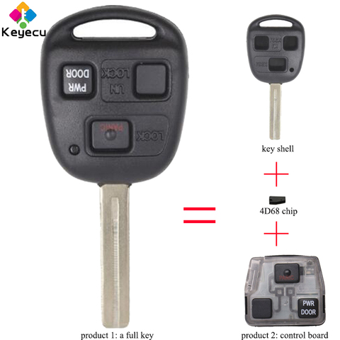 KEYECU Replacement Remote Key With 3 Buttons 4D68 Chip 314.4MHz / Control Board FOB for Lexus RX330 RX350 RX400h RX450h HYQ12BBT ► Photo 1/3