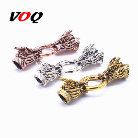 1 set  Retro Dragon head Clasps for Bracelet end connection fastener DIY Jewelry Making Inner Size 8mm ► Photo 1/6