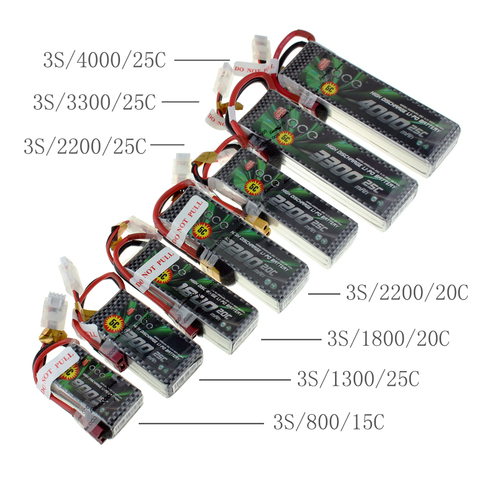 Gens ACE Lipo 3S Lithium Battery 11.1V 800 1300 1800 2200 3300 4000MAH 15C 20C 25C Four Axis Fixed Wing Car Boat ► Photo 1/6