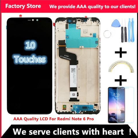 10-Touch Tested AAA Quality LCD+Frame For Xiaomi Redmi Note 6 Pro LCD Display Screen Replacement For Redmi Note 6 Pro LCD ► Photo 1/6