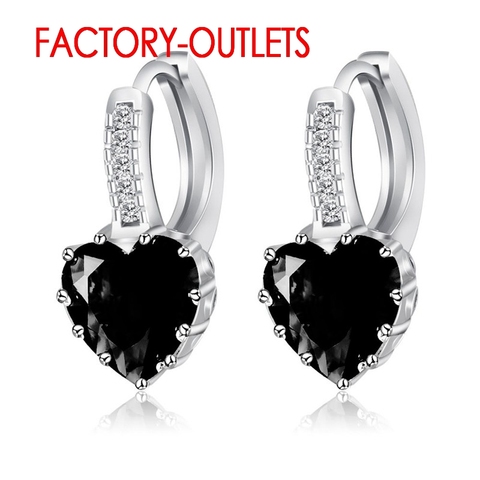 Big Promotions Luxury Heart Shape 925 Sterling Silver Brincos Pierced Earrings For Women Romantic Cubic Zirconia Gift Jewelry ► Photo 1/6