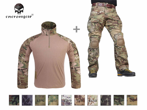 Men Military Airsoft  BDU Combat Uniform  EMERSON Tactical Gen3 Shirt & Pants Knee Pads Multicam Black AOR Woodland ► Photo 1/6