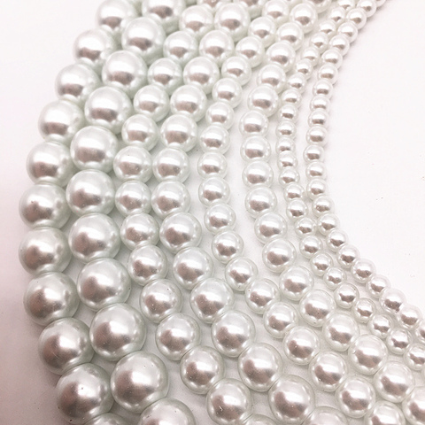 Wholesale 4/6/8/10mm Round Ball Loose Glass Pearl Spacer Charm Beads DIY Jewelry Making #08 ► Photo 1/2