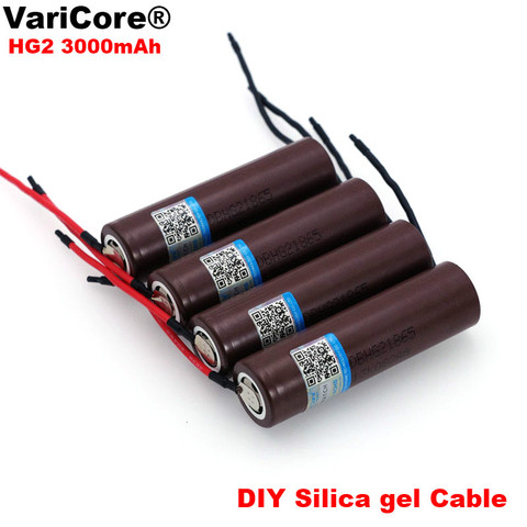 VariCore new HG2 18650 3000mAh battery 18650HG2 3.6V discharge 20A, dedicated batteries+DIY Silica gel Cable ► Photo 1/6