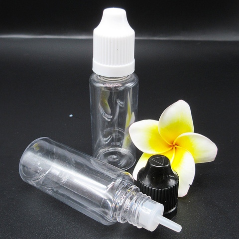 10pcs liquid nicotine package,e juice dropper bottle,clear 20ml empty bottle ,needle tip colorful caps ► Photo 1/1