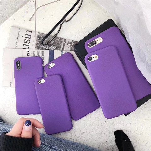 Luxury purple Fiber Silicone Phone Cases For iPhone 7 7plus 6 6s