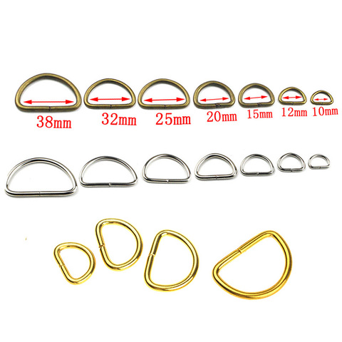 10pcs 100pcs Metal Non-Welded D Ring Adjustable Buckle For Backpacks Straps shoes Bags Cat Dog Collar Dee Buckles DIY Accessorie ► Photo 1/6