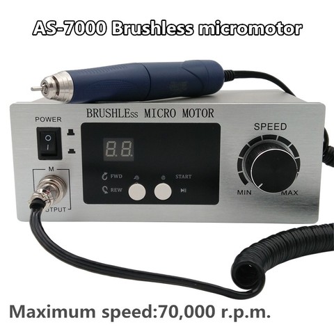 70,000 RPM Non-Carbon Brushless Aluminium Shell Dental Micromotor Polishing Unit with lab handpiece dental micro motor ► Photo 1/4