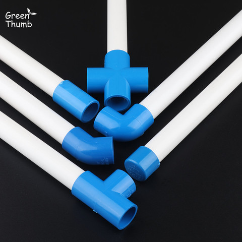 3pcs PVC Connector Inner Dia. 20mm Pipe Fittings Cap Straight Tee Wye Y Connector Elbow Cross for Pipe Repairing Aquarium Water ► Photo 1/5