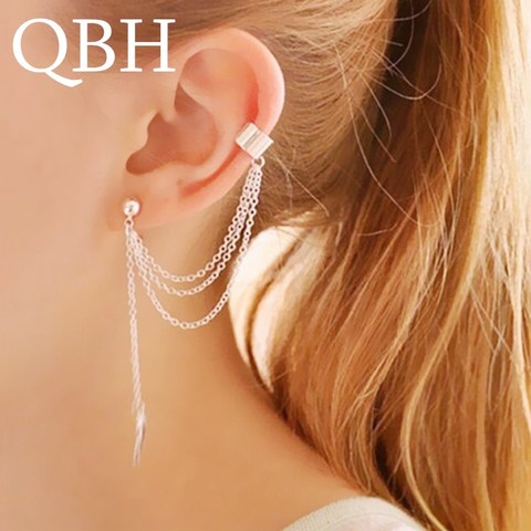 1pc Hot Punk Mujer Brinco Girl Boucle Bijoux Chain Tassel Leaf Clip Ear Cuff Earrings For Women Jewelry Boucles Pendientes ► Photo 1/6
