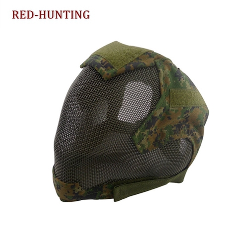 Hot Tactical Airsoft Full Face Mask Safety Metal Mesh War Game Steel Net Mesh Paintball Protection Gear Outdoor ► Photo 1/6