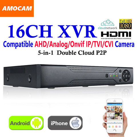 New CCTV 16Channel XVR Video Recorder All HD 1080P 5-in-1 16 CH Super DVR Recording support AHD/Analog/Onvif IP/TVI/CVI Camera ► Photo 1/5