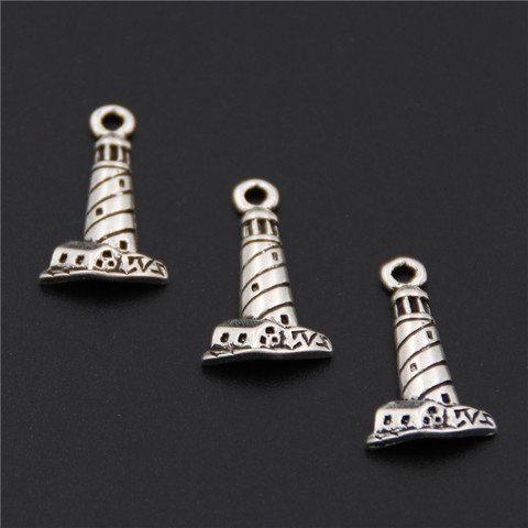 50pcs  Silver Color Lighthouse Tower Charms Pendant Jewelry Making Diy Handmade Craft A2588 ► Photo 1/2