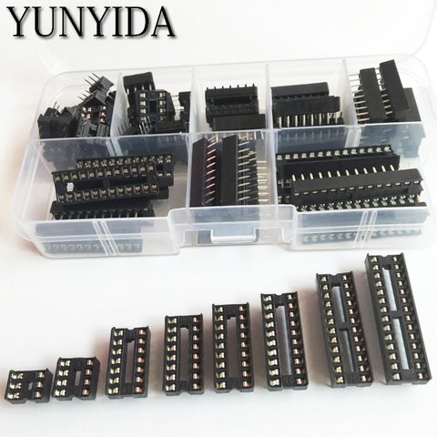 66PCS/Lot DIP IC Sockets Adaptor Solder Type Socket Kit 6,8,14,16,18,20,24,28 pins + Box ► Photo 1/4