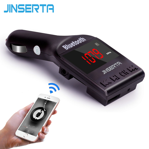 JINSERTA Bluetooth Car Kit MP3 Player FM Transmitter Handsfree Wireless FM Modulator Support TF Micro SD USB music playing ► Photo 1/1