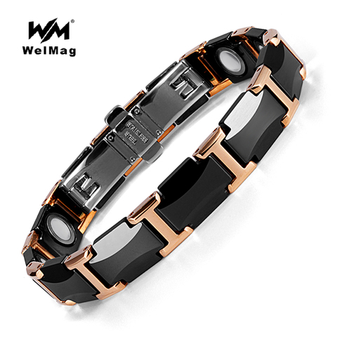WelMag Magnetic Bracelets Health Energy Fashion black Ceramic bracelets bangles Unisex Wristband Luxury Jewelry Friendship Gifts ► Photo 1/6
