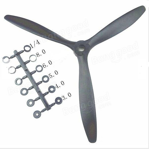 Efficient 3 Leaf Blade Propeller for electric motor RC Airplane 8x6 9x6 10x6 11x7 ► Photo 1/1