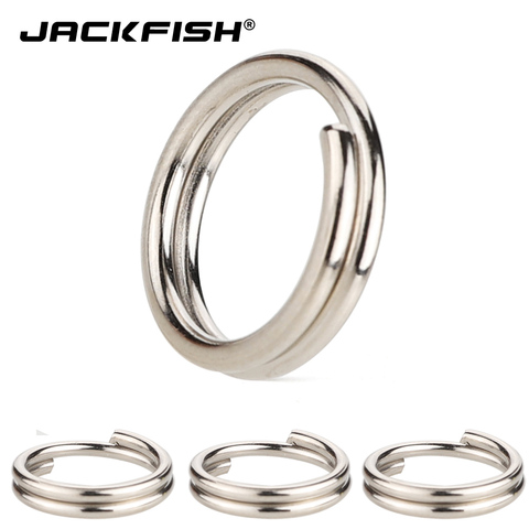 JACKFISH 50pcs/lot Stainless Steel Fishing Split Rings For Hard Bait #4-#15 Double Loop Split carp Fishing Accessories pesca ► Photo 1/5