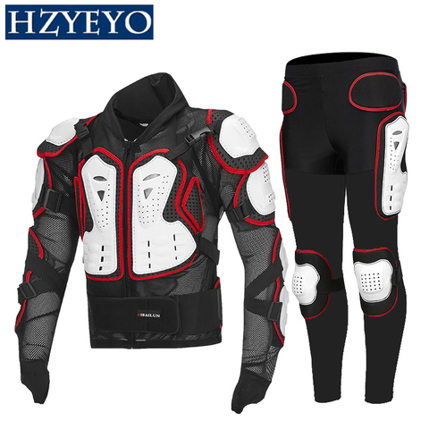 Motorcycle Armor Suits Motocross  + Gears Long Pants Protection Motorbike Armour Racing Back Protector,HZYEYO, D-232 ► Photo 1/6