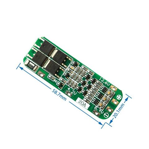 New Arrival 3S 20A Li-ion Lithium Battery 18650 Charger PCB BMS Protection Board 12.6V Cell 64x20x3.4mm Module ► Photo 1/4