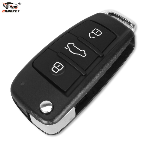 DANDKEY Folding Flip Remote Car Key Shell Case 3 Button Case For AUDI A6 For VW For Pasha for Bora for Skoda For Seat No Blade ► Photo 1/5