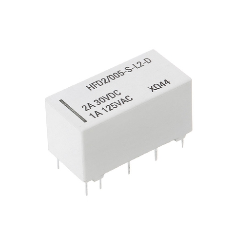 5V Coil Bistable Latching Relay DPDT 2A 30VDC 1A 125VAC HFD2/005-S-L2-D Realy ► Photo 1/6