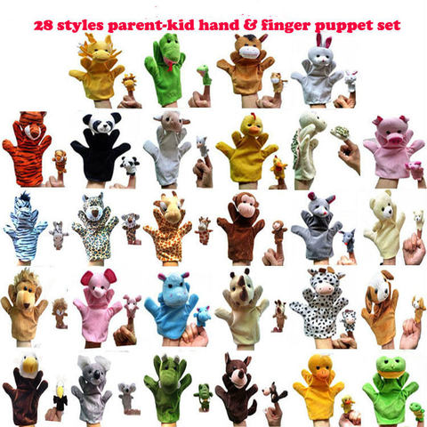 1Pair Big Hand Puppet For Adult Hands Finger Puppet Plays Glove Animal Plush Doll For Kids Children Wolf Hippo Zebra Dragon Pig ► Photo 1/6