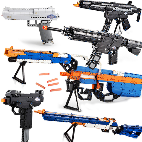 Gun kits Technic AK47 AWP Pistol Rifle Desert Eagle UZI Submachine Compatible SWAT Military weapon Building Blocks toys ► Photo 1/6
