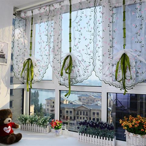 Modern Floral Tulle Window Treatments Sheer Curtains For Living Room The Bedroom Kitchen Panel Draperies And Blinds 80*100cm ► Photo 1/6