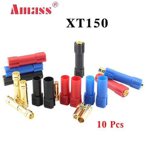 10Pcs  AMASS XT150 Connector Adapter Male Female Plug 6mm Gold Banana Bullet Plug ► Photo 1/6