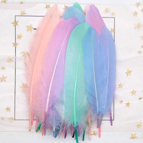 Natural Swan Feathers 14-20cm Plumes Multicolor Goose Feather Plume for DIY Wedding Jewelry Craft Home Decoration 50pcs ► Photo 1/6